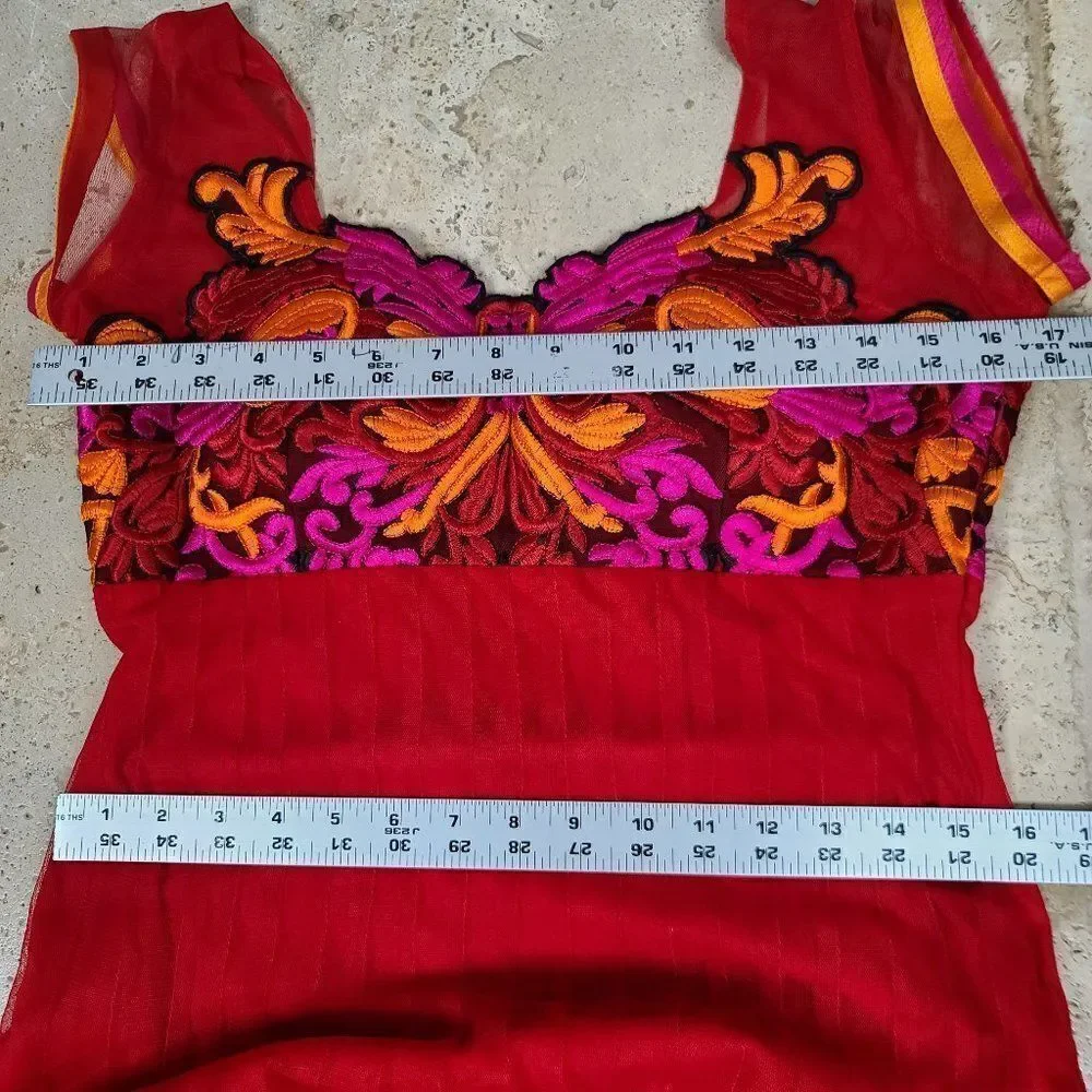 Colorful Embossed Dress, Size Small - Picture 9 of 10